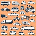 Doodle style large car set Royalty Free Stock Photo